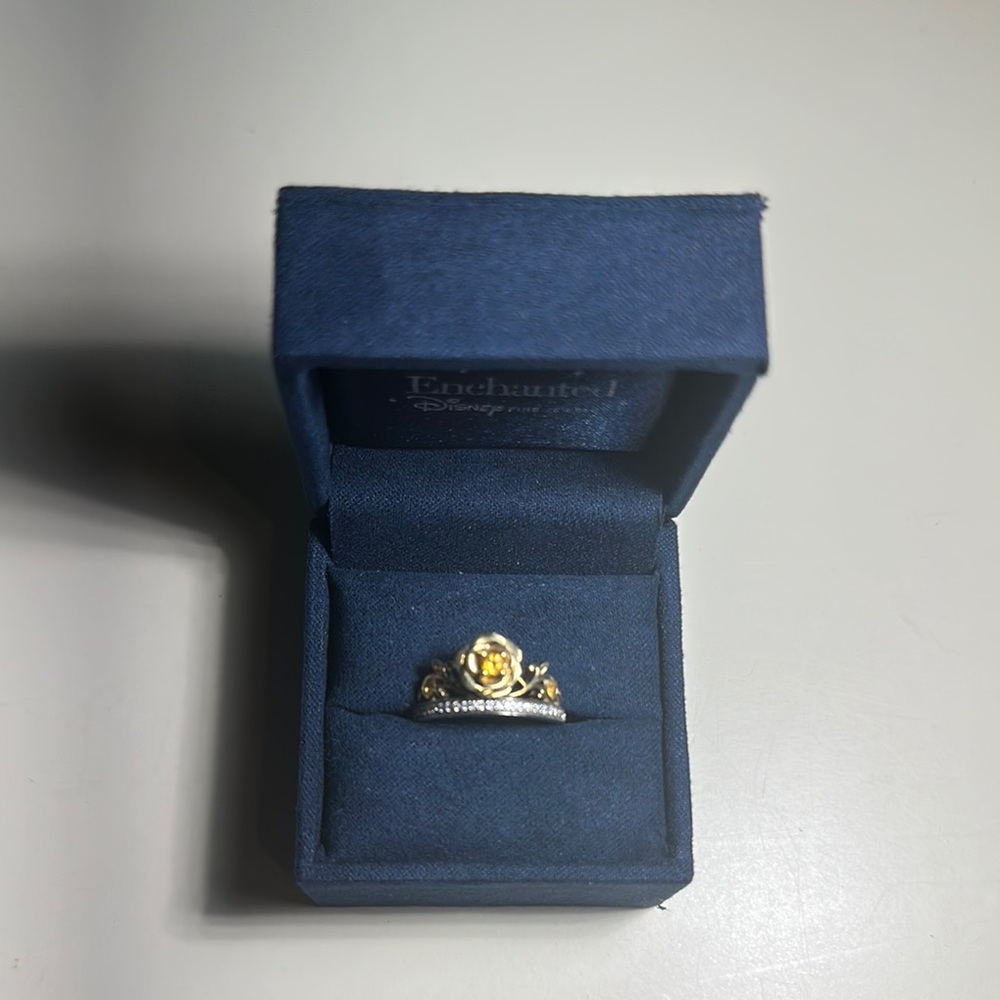 Disney Enchanted Fine Jewelry Gold Belle Rose Ring